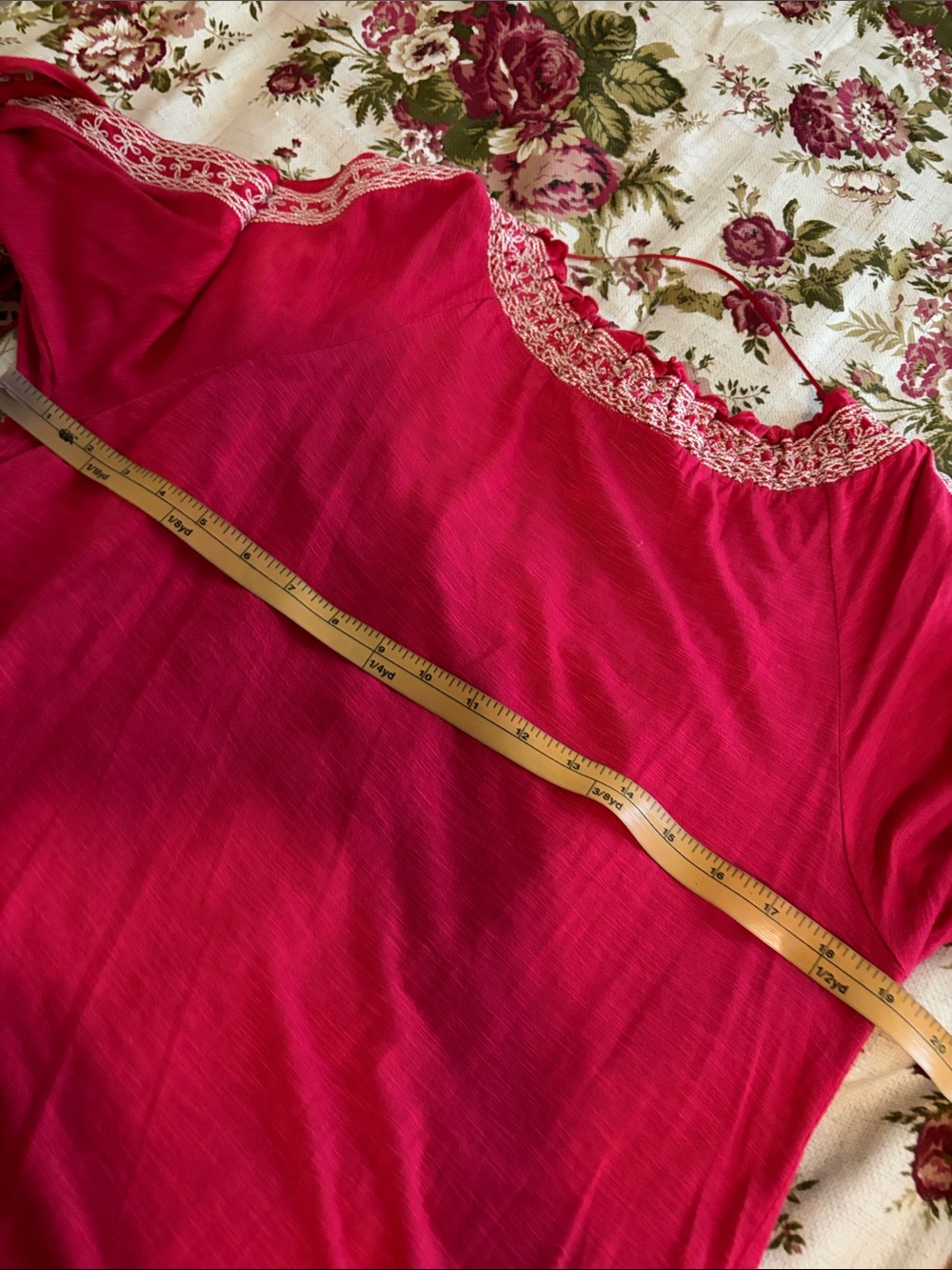 INC International Concepts Red Embroidered Peasant Tunic - Picture 8 of 8